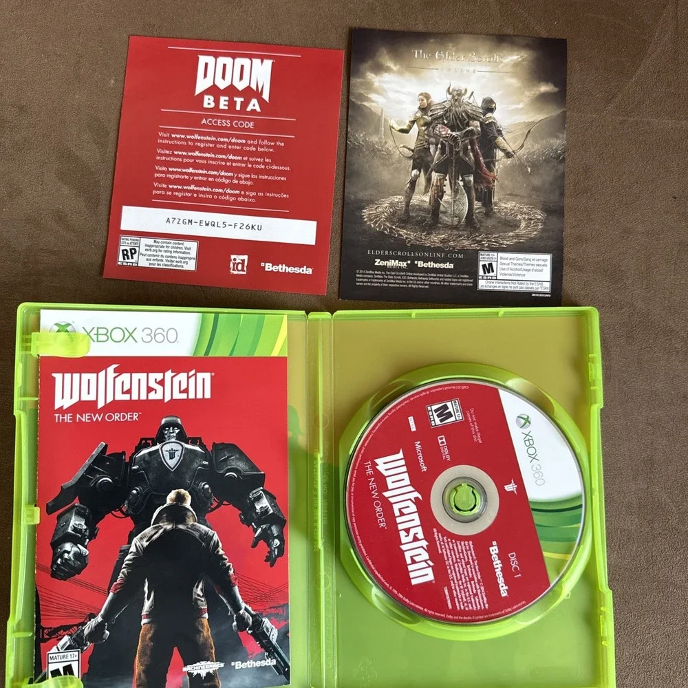 Wolfenstein The New Order Microsoft Xbox 360 CIB Manual 2014 Bethesda